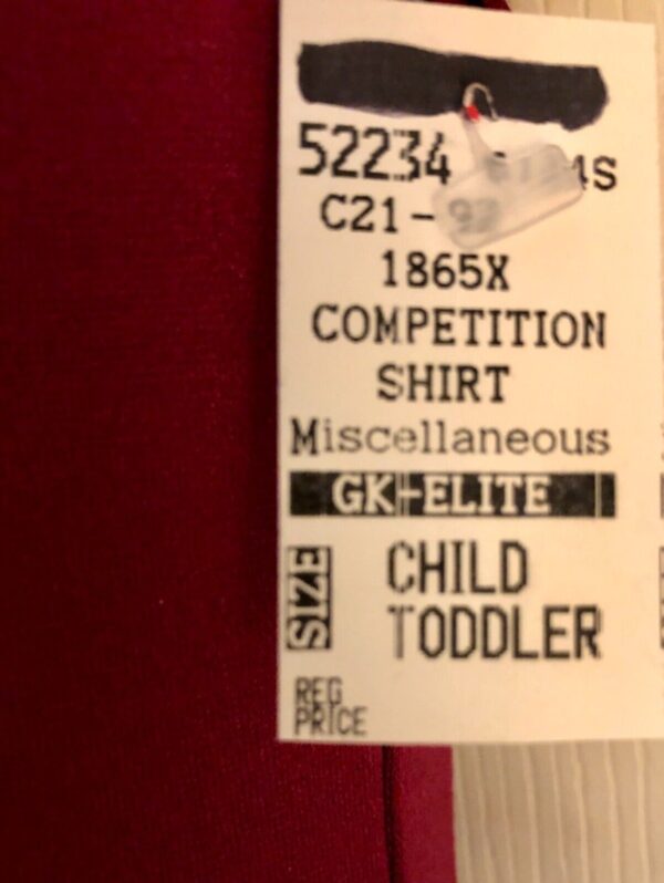 GK COMPETITION SHIRT SINGLET CHILD TODDLER BURGUNDY N/S TRAD LEG CUT Sz CT NWT! - Image 3