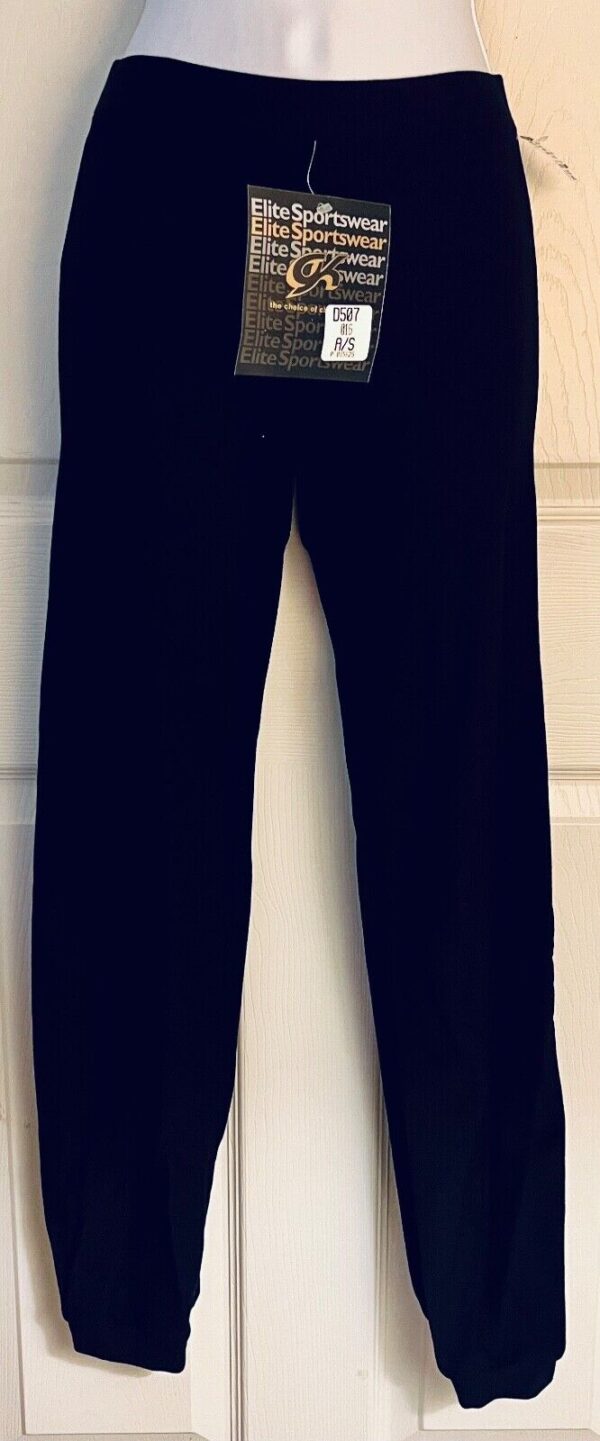 GK ELITE DANCE JAZZ LADIES SMALL BLACK COTTON SPANDEX CUFFED PANTS SZ S NWT!