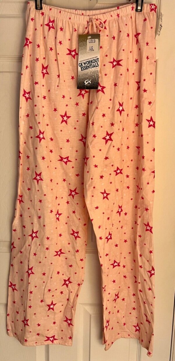 GK LOUNGE JUNIOR LARGE (11-13) STARRY NIGHT COTTON PINK PJ BOTTOMS Sz JUNIOR L