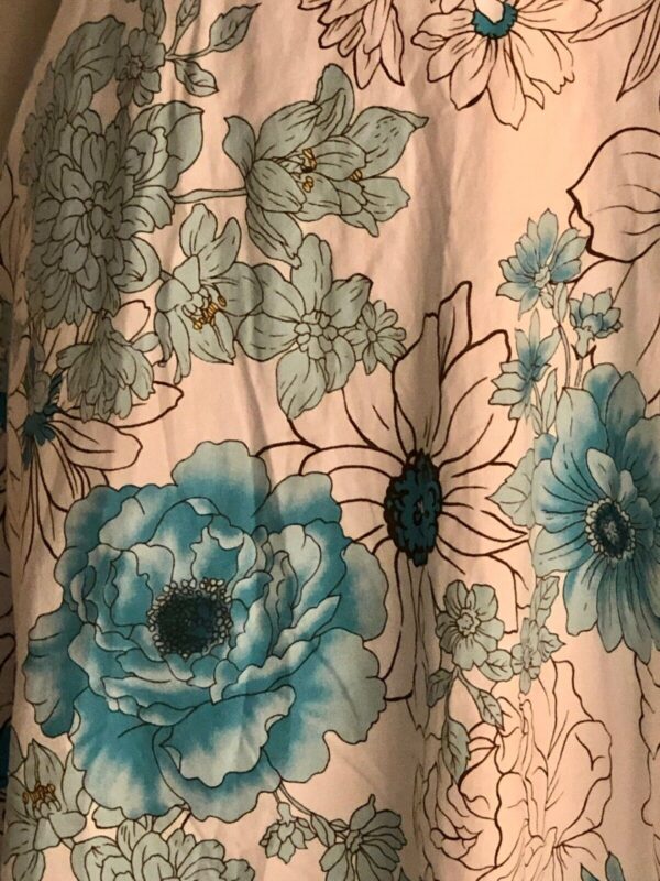 PIACE SUNDRESS LADIES MEDIUM WHITE TEAL FLORAL PRINT COTTON Sz M EUC! - Image 2