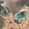 PIACE SUNDRESS LADIES MEDIUM WHITE TEAL FLORAL PRINT COTTON Sz M EUC! - Image 5