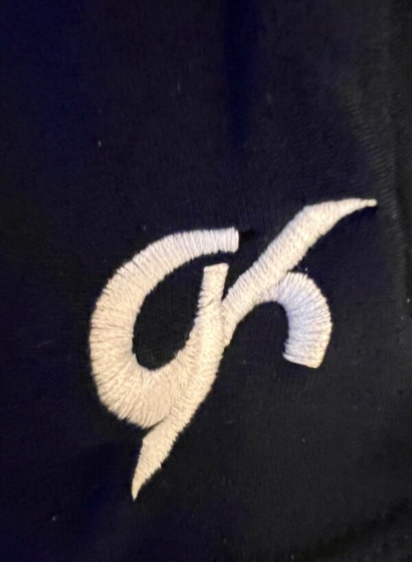 GK  WARM-UP JACKET CHILD MEDIUM BRUSH TRICOT NAVY/WHITE GYMNAST CHEER SKATE Sz M - Image 7