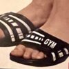 GK SPORTS SANDALS ADULT SHOE SIZE 9/10 BLACK & WHITE W/  PULL-OVER STRAP "GYM"