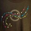 DURABLE GK ADULT MEDIUM BLACK BRIGHT COLOR JEWELED METALLIC T-SHIRT M - Image 2