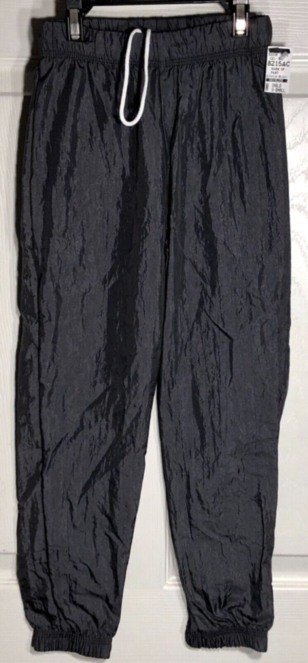 GK WARM UP CHILD X-SMALL BLACK CRINKLE NYLON GYMNASTICS ATHLETIC PANTS Sz CXS - Image 2