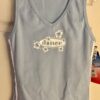 GK DANCE TANK TOP ADULT MEDIUM BLUE SURFER SPORT COTTON FLORAL GRAPHICS JA Sz AM - Image 7