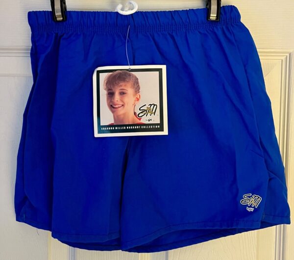 GK SHANNON MILLER BOXERS YOUTH LARGE BLUE SUPPLEX GYMNASTS CHEER SHORTS SZ L NWT