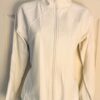GK WHITE WARM UP JACKET ADULT SMALL L/S ZIP UP  BRUSH TRICOT SKATE GYMNASTICS S