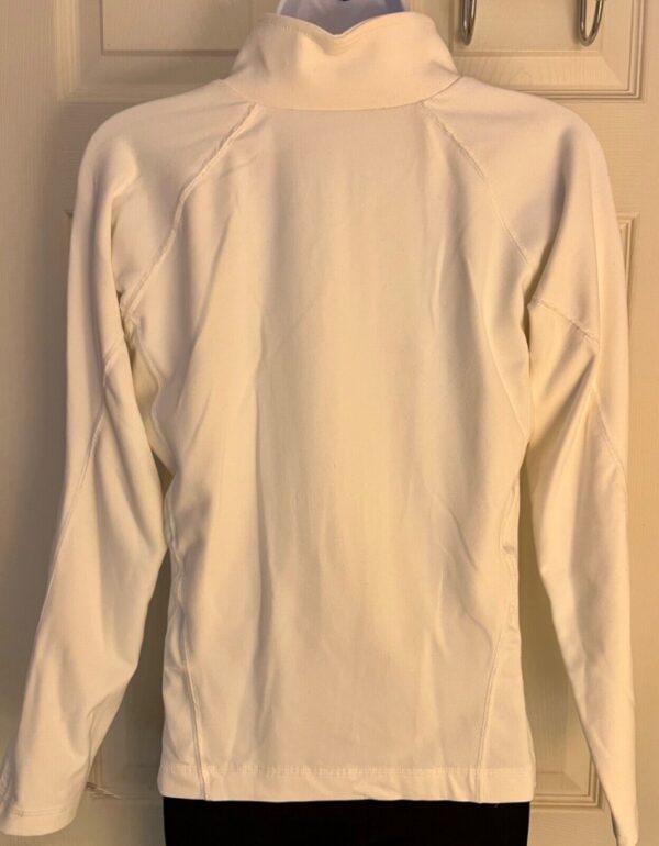 GK WHITE WARM UP JACKET ADULT SMALL L/S ZIP UP  BRUSH TRICOT SKATE GYMNASTICS S - Image 3