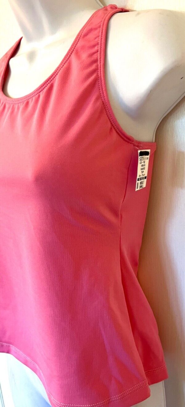 GK DANCE JAZZ CHEER ADULT SMALL PINK DRY TECH SLVLS RACERBACK TANK TOP Sz AS NWT - Image 3