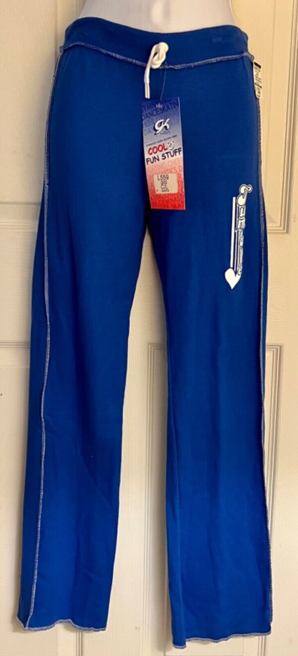 GK â€œGYMNASTâ€ GRAPHIC GIRLS LARGE ROYA COTTON ATHLETIC LOUNGE STRIPES PANTS Sz CL