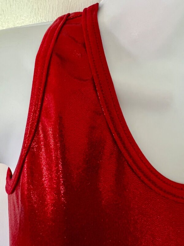 GK DANCE JAZZ ADULT SMALL RED FOIL CRISSCROSS STRAPS NYLON/SPAND TOP Sz AS NWT! - Image 2