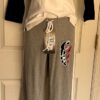 GK CHEER GRAY ATHLETIC LOUNGE PANTS SIZE LADIES LARGE COTTON WHITE STRIPES Sz AL - Image 8