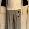 GK CHEER GRAY ATHLETIC LOUNGE PANTS SIZE LADIES LARGE COTTON WHITE STRIPES Sz AL - Image 9