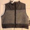 GK SKATE GIRLS MEDIUM GRAY POLY FLEECE CRINKLE NYLON CROPPED RIBBON TRIM VEST M - Image 2