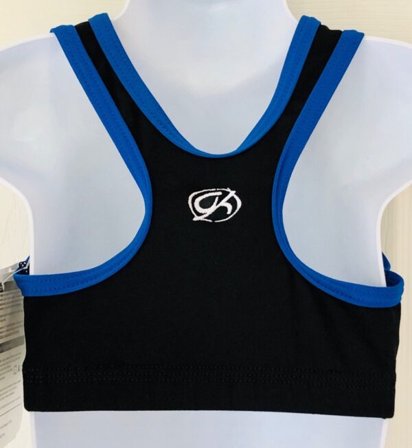 GK Elite CHILD MEDIUM BLACK ROYAL N/S CHEER DANCE SPORT TOP RACERBACK Sz CM NWT! - Image 2