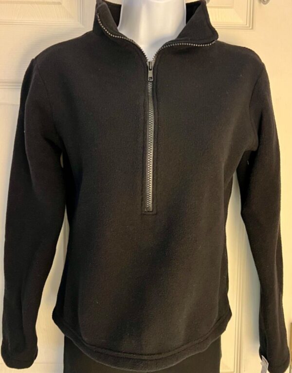 GK BLACK FLEECE PULLOVER ADULT SMALL HIGH COLLAR ICE SKATE ACTIVE OUTDOOR SZ S