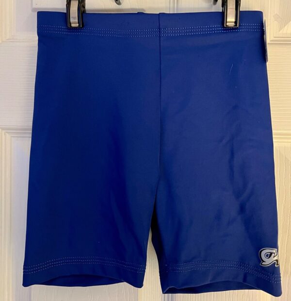 GK WORKOUT SHORTS GIRLS LARGE NAVY NYLON/SPANDEX GYMNASTICS DANCE CHEER CL NWT!