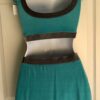 GK FIGURE SKATE ADULT SMALL GREEN GRAY VELVET CAP SLV CROP TOP & SKIRT SET AS - Image 6