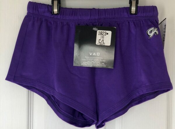 GK BOYS LARGE PURPLE GYMNASTIC RUNNING COMPETITION N/S CUT AWAY SHORTS Sz CL NWT - Image 2