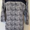 ANTILIA FEMME LADIES MEDIUM NAVY AZTEC PRINT 3/4 SLV BOHO TOP Sz M