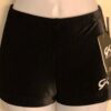GK BLACK VELVET CHILD LARGE MICRO MINI JA WORKOUT CHEER DANCE GYMNASTS SHORTS CL