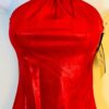 LEOâ€™S DANCEWEAR ADULT SMALL RED FOIL HALTERNECK CIRCLE RING DANCE JAZZ TOP Sz AS