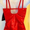 LEOâ€™S DANCEWEAR ADULT SMALL RED FOIL HALTERNECK CIRCLE RING DANCE JAZZ TOP Sz AS - Image 5