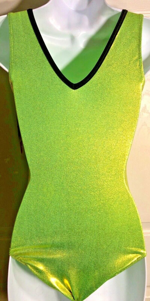 UNDER ARMOUR GK DEVOTION LIME   GYMNASTICS DANCE TANK LEOTARD AS - Image 2