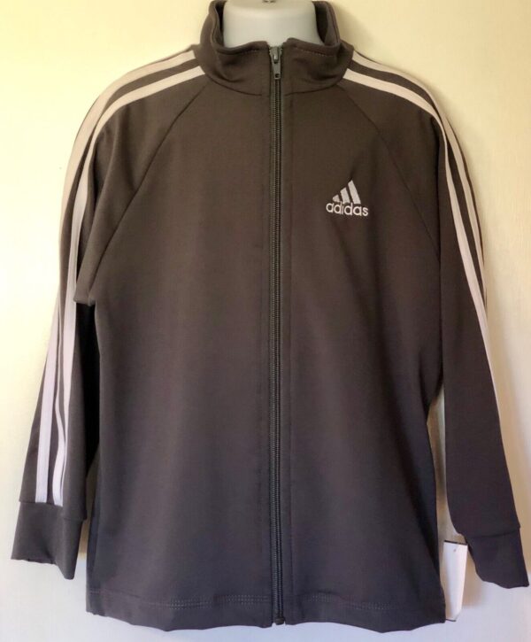 WAS $107.99 NWT! ADIDAS DRY TECH CHILDS GRAY GK ELITE  WARM UP JACKET Sz CS