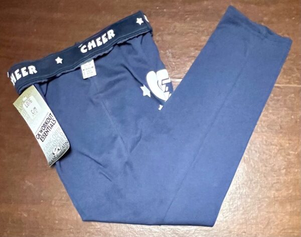 GK CHEER GIRLS MEDIUM COTTON ELASTIC "CHEER" GRAPHICS PULL ON PANTS Sz CM NWT! - Image 2