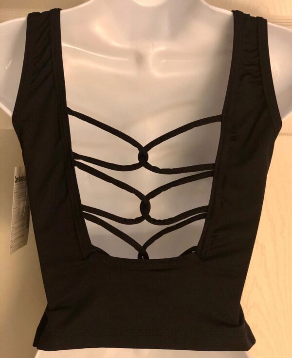 GK DANCE TOP ADULT LARGE BLACK MICROFIBER TANK DANCE CHEER JAZZ GYM SIZE AL NWT! - Image 2