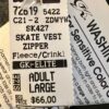 GK SKATE VEST ADULT LARGE GRAY POLY FLEECE CRINKLE NYLON CROPPED RIBBON TRIM L - Image 9