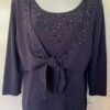 HEARTS OF PALM LADIES MED 3/4SLV PURPLE ATTACHED FRONT WRAP TIE JA TOP Sz M NWT!