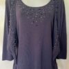 HEARTS OF PALM LADIES MED 3/4SLV PURPLE ATTACHED FRONT WRAP TIE JA TOP Sz M NWT! - Image 2