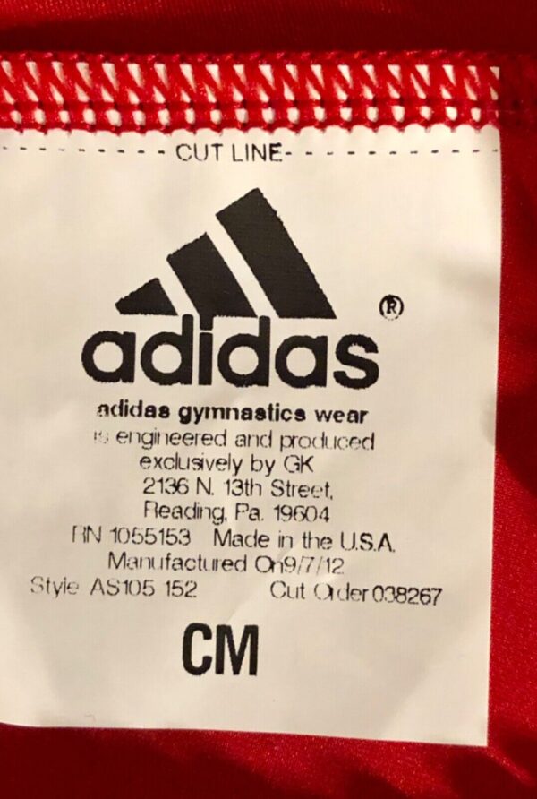 ADIDAS GK BOYS MEDIUM COMPETITION SHORTS RED N/S GYMNASTICS RUNNING GYM CM NWT! - Image 6