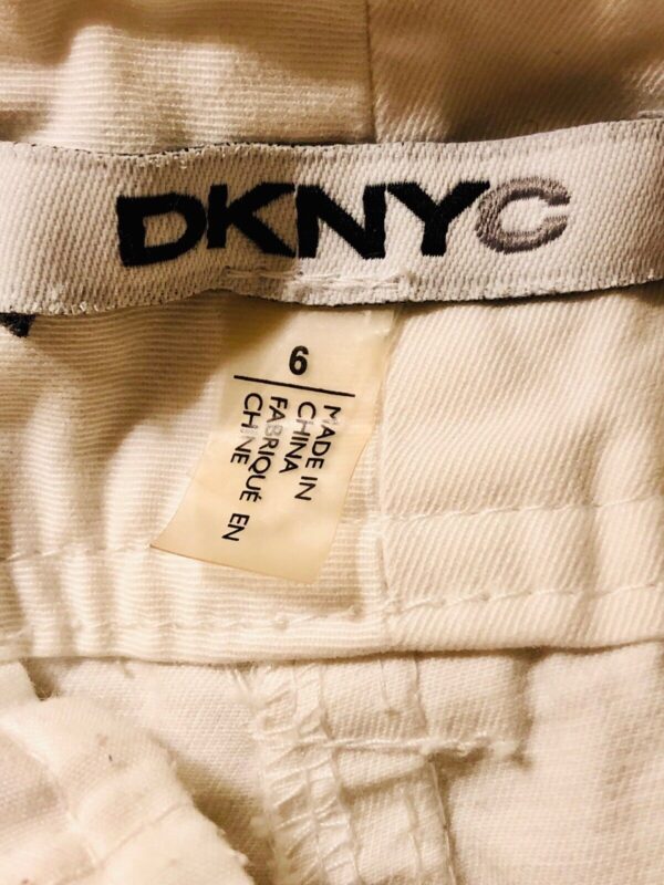 DKNY PANTS LADIES SIZE 6 WHITE ANKLE ZIP COTTON STRETCH STRAIGHT LEG SZ 6 EUC! - Image 7