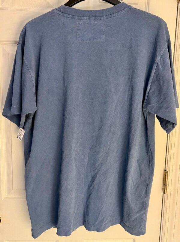 VTG UNIVERSITY WEAR MENS MED FADED BLUE HVY WT COTTON POCKET TEE NO SHRINK Sz M - Image 2