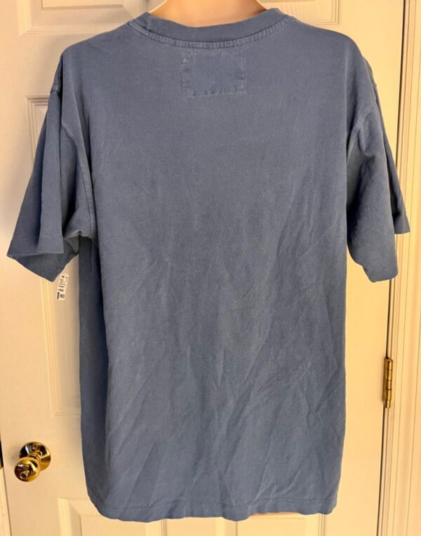 VTG UNIVERSITY WEAR MENS MED FADED BLUE HVY WT COTTON POCKET TEE NO SHRINK Sz M - Image 5