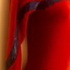 GK LgSLV LADIES SMALL RED VELVET BLUE FOIL RIBBON GYMNASTICS DANCE LEOTARD Sz AS - Image 3