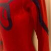 GK LgSLV LADIES SMALL RED VELVET BLUE FOIL RIBBON GYMNASTICS DANCE LEOTARD Sz AS - Image 5