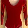 GK LgSLV LADIES SMALL RED VELVET BLUE FOIL RIBBON GYMNASTICS DANCE LEOTARD Sz AS - Image 6