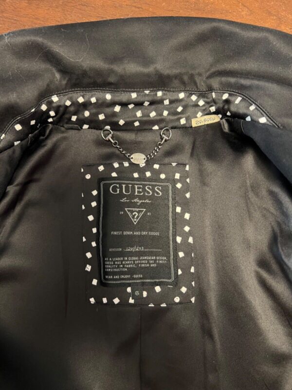 Guess Los Angeles Womens Size 6 Black Cotton One Button Jacket Blazer Preowned - Image 4