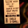 GK DANCE BALLET WRAP SKIRT CHILD X-SMALL WAVE PATTERN BLUE VELVET TIE CXS NWT! - Image 7