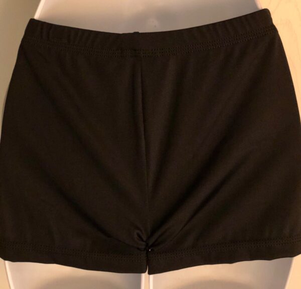 GK MICRO MINI ADULT MEDIUM BLACK NYLON WORKOUT SHORTS GYMNASTIC CHEER DANCE SZ M - Image 3