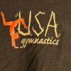 GK ADULT MEDIUM 2-LAYER LG SLEEVE BLACK RED COTTON USA/GYMNAST GRAPHICS TEE SZ S - Image 2