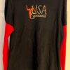 GK ADULT MEDIUM 2-LAYER LG SLEEVE BLACK RED COTTON USA/GYMNAST GRAPHICS TEE SZ S - Image 5