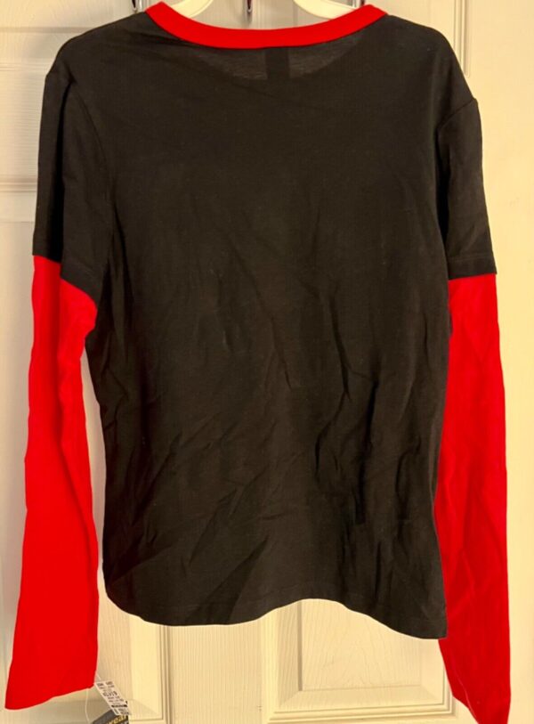 GK ADULT MEDIUM 2-LAYER LG SLEEVE BLACK RED COTTON USA/GYMNAST GRAPHICS TEE SZ S - Image 6