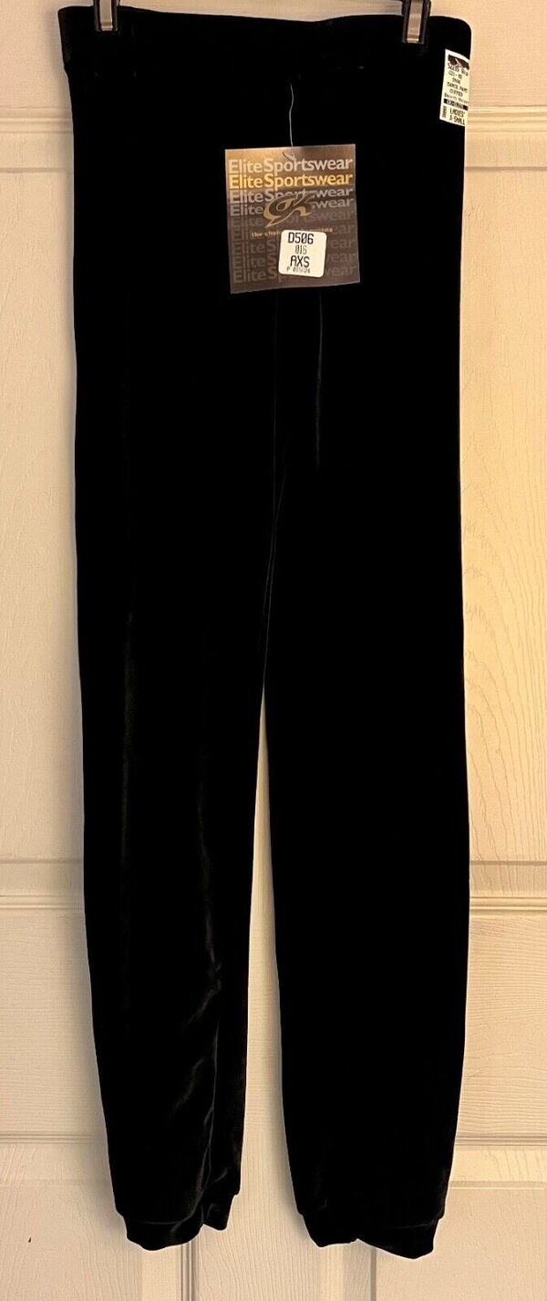 GK DANCE JAZZ LADIES X-SMALL BLACK VELVET CUFFED DRESS PERFORMANCE PANTS XS NWT! - Image 6