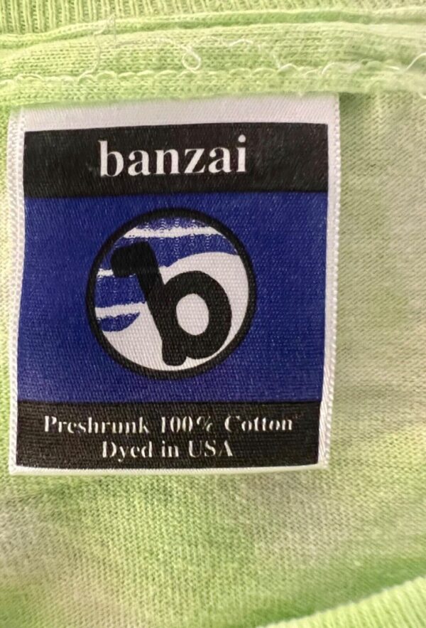 GK "SKATE" VTG  BANZAI UNISEX ADULT X-LARGE SSLV LIME TYE DYE COTTON TEE Sz XL - Image 6